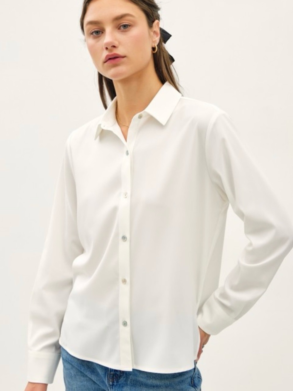 Classic White Button-Up Shirt